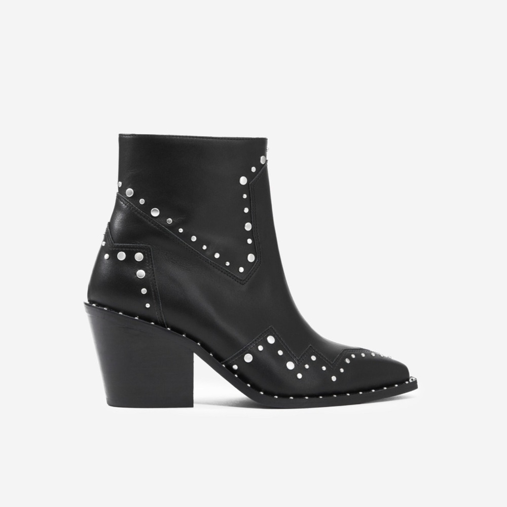 Black Studded Ankle Boots
